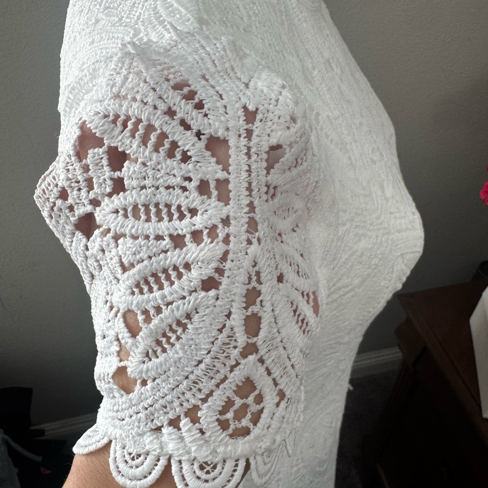 White House Black Market Lace white dress - Picture 5 of 9